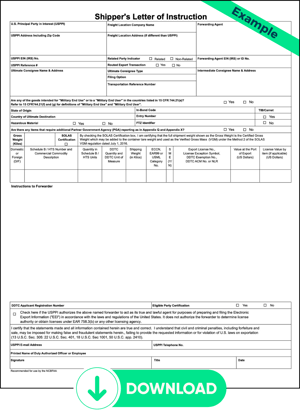 Shipper's Letter of Construction