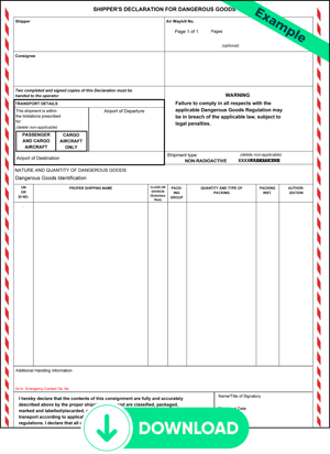 Dangerous Goods Declaration